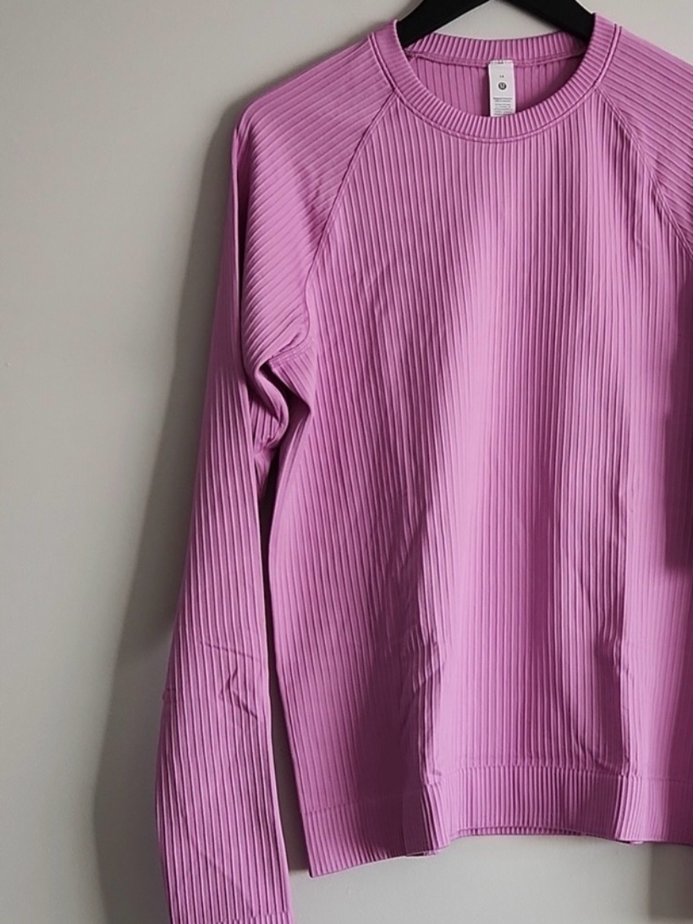 lululemon athletica Pink Ribbed Crew Neck Sweater
